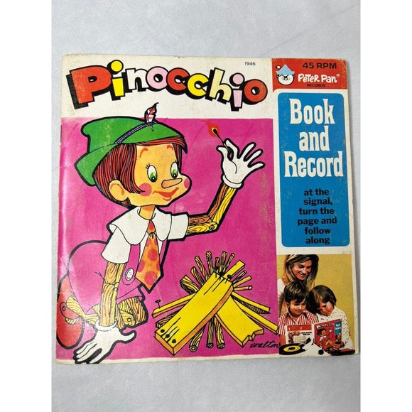 Peter Pan Records - "Pinocchio" - 45 RPM - Vinyl Record And Book - #1946 - Picture 4 of 7